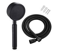 KAIISSA Shower Head Set with Shower Hose 80mm Diameter with 1.5m Shower Hose Stainless Steel Water Saving High Pressure Shower Hose for Bathtub Shower Black