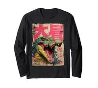 Kaiju Crocodile Monster Vintage Japanese Poster Art Long Sleeve T-Shirt