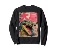 Kaiju Crocodile Monster Vintage Japanese Poster Art Sweatshirt