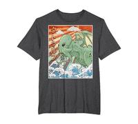 Kaiju Cthulhu Necronomicon Japanese Monster Anime Vintage T-Shirt, Men's Big and Tall, Dark Heather Grey, 4X Tall