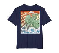 Kaiju Cthulhu Necronomicon Japanese Monster Anime Vintage T-Shirt, Men's Big and Tall, Navy Blue, 5X Tall