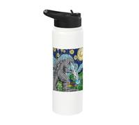 Kaiju Japanese Monster Van Gogh Starry Night Japan Poster Stainless Steel Insulated Water Bottle