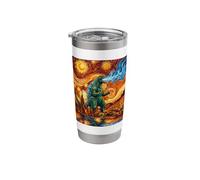 Kaiju Monster Japanese Vangogh Space Moon Planet Scene Stainless Steel Insulated Tumbler