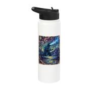 Kaiju Monster Japanese Vangogh Space Moon Planet Scene Stainless Steel Insulated Water Bottle