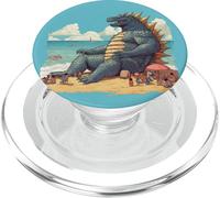 Kaiju on the Beach Suntanning Vacation Ocean Holiday Party PopSockets PopGrip for MagSafe