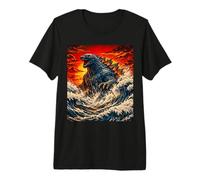 Kaiju Rising Sunset Ocean Epic Classic Japanese Monster Premium T-Shirt