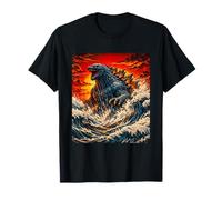 Kaiju Rising Sunset Ocean Epic Classic Japanese Monster T-Shirt