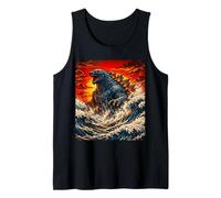 Kaiju Rising Sunset Ocean Epic Classic Japanese Monster Tank Top
