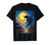Kaiju Wreaking Havoc Urban Van Gogh Inspired T-Shirt