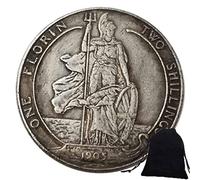 KaiKBax 1905 British Nickel Old Coins- Florin-Edward VII Crown Coins UK Old Coins - Uncirculated Commemorative Coin - History of UK Coins Gift Bag
