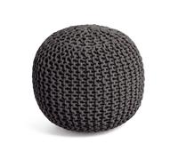 Kaikoo Dottie Cotton Knitted Pod Pouffe - Charcoal