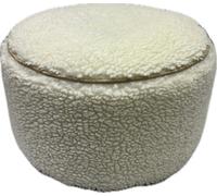 Kaikoo New Sherpa Round Stool With Piping