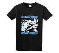 KAILANGQI Men's Fashion T Shirts Front Line Assembly The Initial Command Industrial Metal Emb Do not Bleach Black L