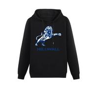 KAILANGQI Mens Hoodie Millwall Printed Twin needle sleeves and hem Black 3XL