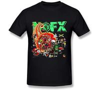 KAILANGQI Men's NOFX Band Logo Poster O Neck T Shirts Black XL