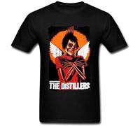 KAILANGQI Sunrain Men's The Distillers Band Skull Poster T Shirt Black XL