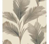 Kailani Beige Cream Wallpaper - Tropical Botanical Jungle Leaf - Modern Contemporary Stylish Feature Wall