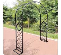 kaileFURN Heavy Rose Trellis Arch Frame Galvanised Garden Arch Metal Stable Archway For Climbing Plants, Freestanding Trellis For Rose Bushes(Size:W140xH230cm,Color:black)