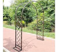 kaileFURN Heavy Rose Trellis Arch Frame Galvanised Garden Arch Metal Stable Archway For Climbing Plants, Freestanding Trellis For Rose Bushes(Size:W200xH230cm,Color:brown)
