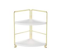 kaileyouxiangongsi 2-Tier Kitchen Spice Rack-Corner Bathroom Shelf- Kitchen Triangle Storage Rack - Standing Rack for Bathroom, Living Room, Bedroom, Kitchen (Golden)