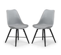 kaili dining chair with grey seat and black legs in pair