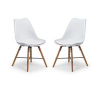 kaili dining chair with white seat and oak legs in pair