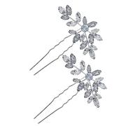 KAILIKETIY 1 Pair Bridal Rhinestone Hair Forks U Shape Hairpins for Women Elegant Hair Accessories for Wedding Special Occasions for Updos Curly Styles