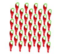 KAILIKETIY 100Pcs Mini Red Chili Pepper Glass Charms Aesthetic Pendants for DIY Jewelry Making Earrings Necklaces and Keychains Unique Vegetable Design for Creative Projects