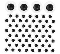 KAILIKETIY 100pcs Self Adhesive Black Googly Eyes for Crochet Stuffed Animals Craft Movable Plastic Eyeballs with Shine Expressive DIY Crafting Accessory for Handmade
