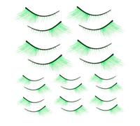 KAILIKETIY 10pairs Green False Eyelashes for Patrick's Day Attention-grabbing Wispy Strip Lashes for Stage Makeup and Cosplay Practical Costume Eye Makeup Essentials