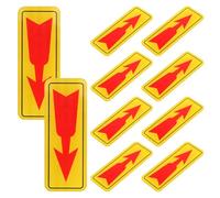 KAILIKETIY 10pcs Acrylic Switch Button Indicator Tags with Arrow Decals for Device Safety and Versatile Application in Workplace Emergency Stop Sign