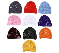 KAILIKETIY 10pcs Crochet Lady Net Hats Sleeping Hairnet Mesh Snood for Female Friends, Foldable Cloth Material Easy to Carry Hair Cover for Sleeping and Daily Use Random Color