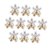 KAILIKETIY 10pcs Mini Pearl Hair Claw Clips Small Jaw Clips with Interlocking Teeth Lightweight Alloy Hair Clamps for Women Elegant Flower Design