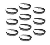 KAILIKETIY 10Pcs Non Slip Teeth Comb Headbands for Women Comfortable Hair Accessories for All Lightweight Stylish Hair Hoops Black