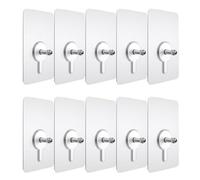 KAILIKETIY 10pcs Strong Acrylic Adhesive Pads with Screws for No-Trace Hanging Multi-Functional Stick Hooks Suitable for Kitchen and Hardwood Walls Silver Wall Seamless Hooks for Umbrella