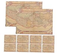 KAILIKETIY 10pcs Vintage Map Flower Wrapping Paper Kraft Craft Paper Retro Birthday