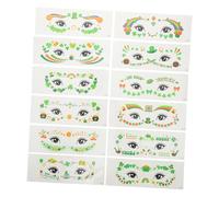 KAILIKETIY 12 Sheets St Patrick's Day Face Stickers Irish Festival Body Art for Women Fun Unique Designs for Party Parade Holiday Celebrations Comfortable Easy to Apply for Any Occasion