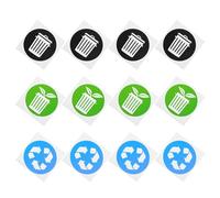 KAILIKETIY 12pcs Adhesive Trash Can Label Waste Sorting Stickers PVC Waterproof Easy to Use for Trash Classification Remind People to Classify The Garbage