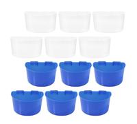 KAILIKETIY 12pcs Bird Cage Feeding Box and Water Cup Set for Pet Birds, Plastic Material with Practical Design and Simple Cleaning, Suitable for Floors and Cages