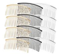 KAILIKETIY 12pcs Metal Hair Fork Clips Vintage Hair Sticks Diy Headpieces Metal Combs Bridal Veil Comb Accessories Chinese Pins Silver Gold Matte Black