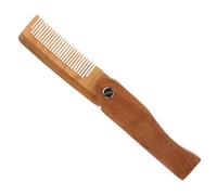 KAILIKETIY 1pc Folding Beard Comb for Men Durable Wooden Hair Comb with Leather Case Portable Grooming Tool for Straightening and Smoothing Facial Hair Professional Design