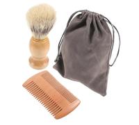 KAILIKETIY 1set Wooden Pocket Comb and Shaving Brush Kit Beard Comb with Fine and Wide Tooth Design for Easy Grooming for Home and Travel Use