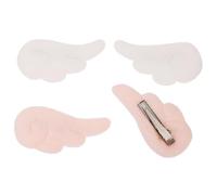 KAILIKETIY 2 Pairs Angel Wings Hair Clips for Women Lovely Decorative Hairpins Soft Plush Party Headdress in White and Pink Elegant Female Accessories