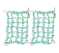 KAILIKETIY 2 Pcs Parrot Climbing Net Green Rope Bird Cage Accessory for Climb and Play, Bite-resistant Material to Parrots Physical and Mental Health