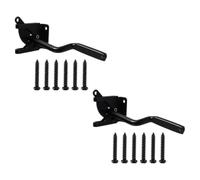 KAILIKETIY 2 Sets Gate Latch with Fastener Self Locking Gate Latch Iron Black Automatic Locking Garden and Pool Use