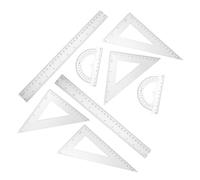 KAILIKETIY 2 Sets Geometry Drawing Tool Set of Transparent Triangle Ruler and Protractor for School Use Compact Math Measuring Kit for Students and Teachers for Architecture and Office