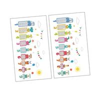 KAILIKETIY 2 Sets Multiplication Table Wall Stickers PVC Animal Decals Educational Decor Easy Peel for Nursery and Classroom Learning