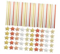 KAILIKETIY 200pcs Origami Star Paper Strips Glitter Gradient Gold DIY Folding Papers for Crafts Double Sided Lucky Star Handcraft Material with Colors and Family Fun