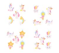 KAILIKETIY 20pcs Assorted Decorative Jewelry Making Charms Cute Unicorn Rainbow Cloud Pendants Resin for Diy Necklace Earring Crafts Safe Creative Designs