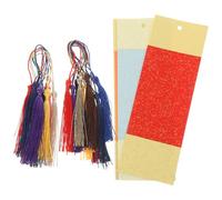 KAILIKETIY 20pcs DIY Blank Bookmarks with Tassels, 7x21cm Unfinished Calligraphy Style Bookmarks for Reading Page Markers, Handmade Graffiti Tags for Study and Crafting in Mixed Color